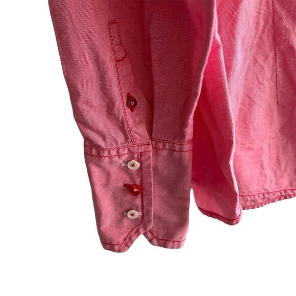 VAN LAACK Pink Cotton Button Front Long Sleeve Shirt Can Fold Cuffs 42 - Picture 7 of 10